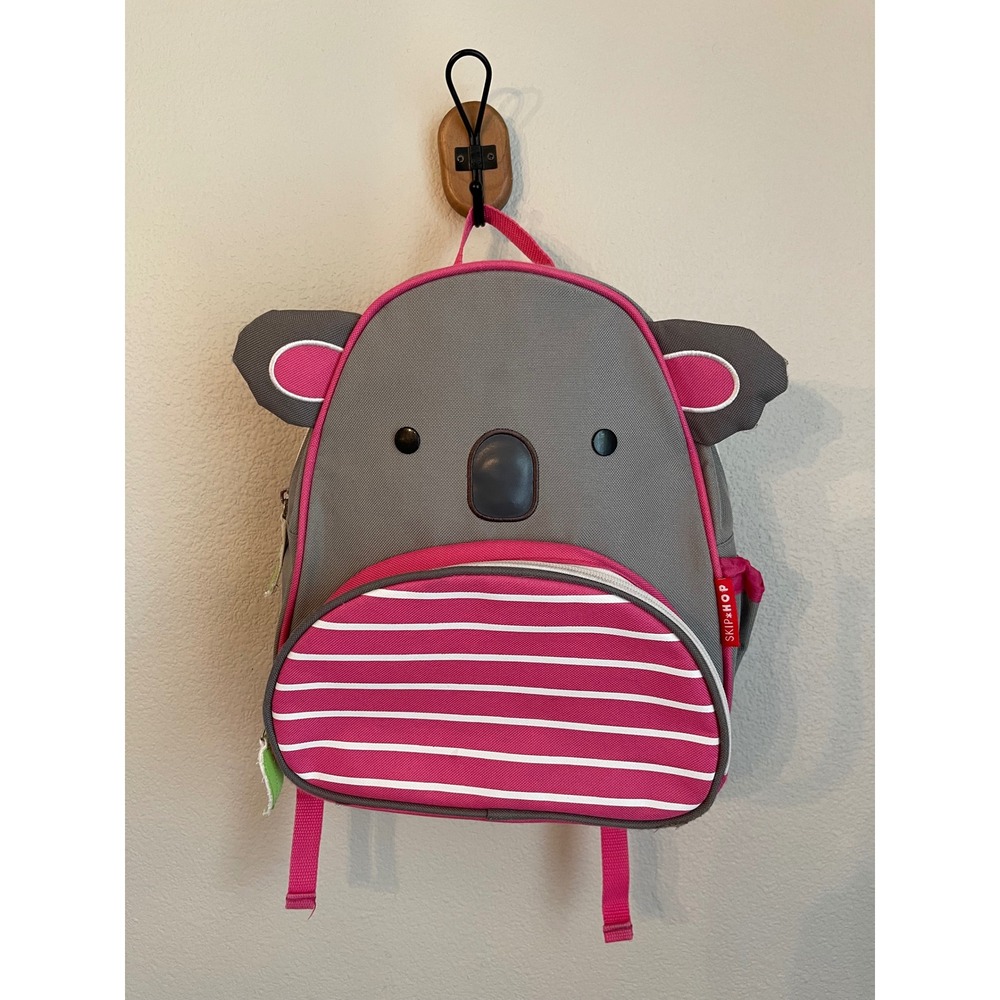 Skip Hop Zoo Pack Koala Backpack Toddler Small Grey Pink Good Striped Animal